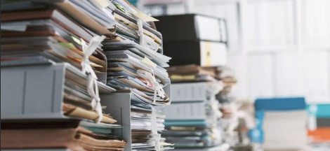 large pile of folders